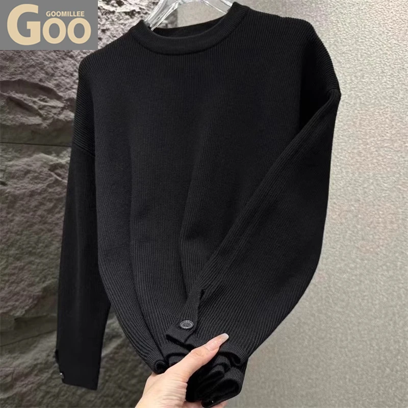 高端慵懒感针织衫男士2025春秋季韩版设计感宽松毛衣百搭长袖外套