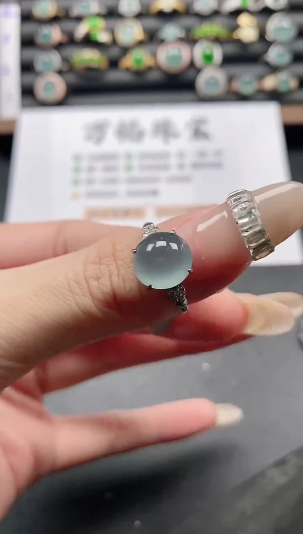 银S925镶嵌戒指翡翠51151