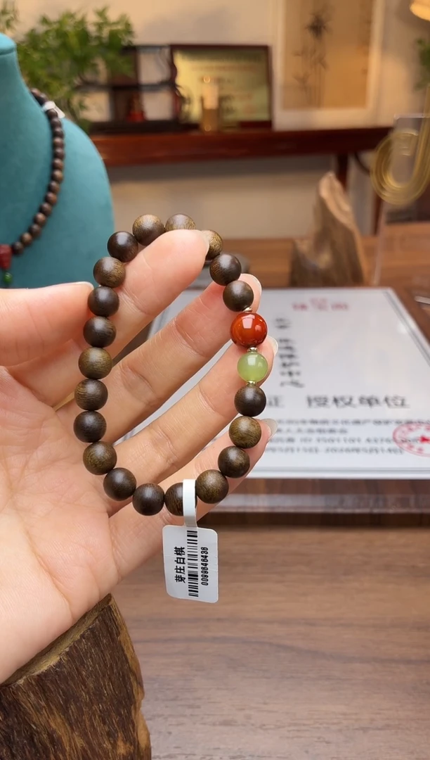 沉香手串沉香【非遗】芽庄白棋楠08单圈沉水