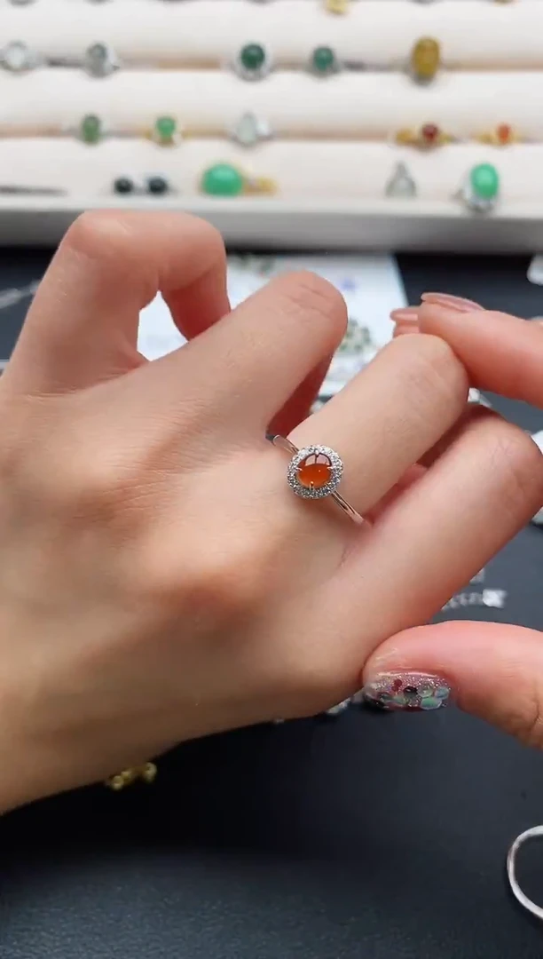 银S925镶嵌戒指翡翠555555+8