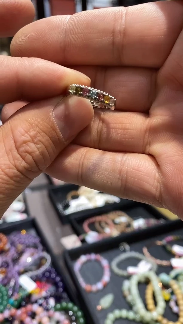 【闪购商品】碧玺戒指银S925镶嵌亏米福利