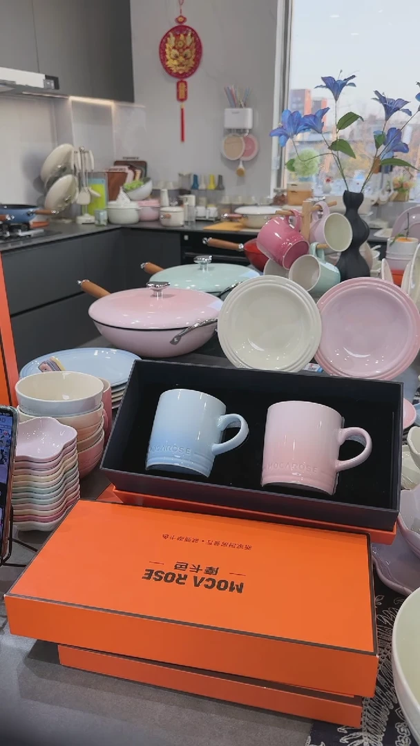 【闪购商品】瓷【春日之约】樱花粉+尼罗蓝对杯礼盒