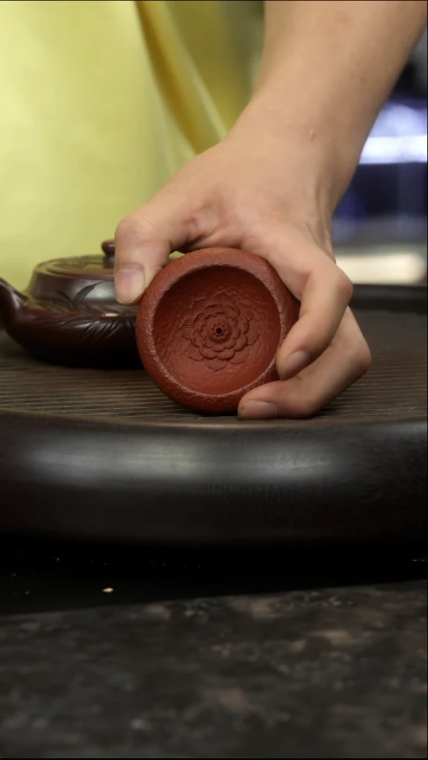 茶壶紫砂朱泥 莲花香插 盖置