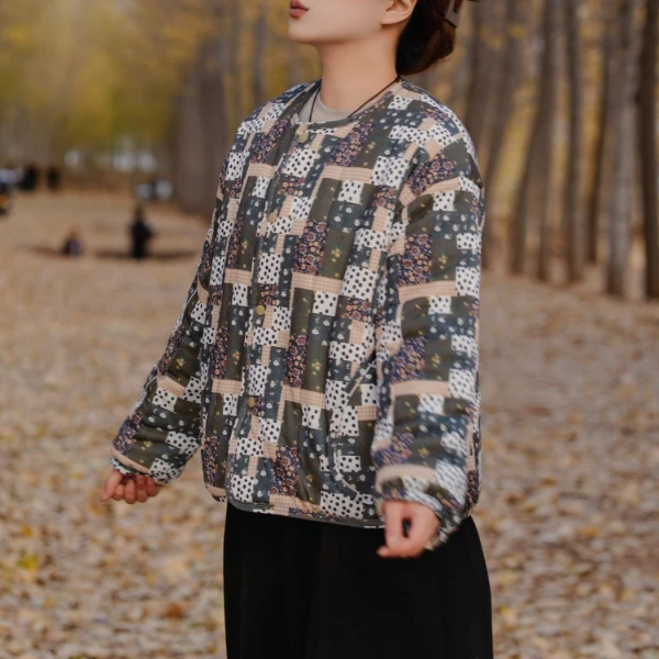 NingNing•家居服上衣新疆棉套装百家服居家服女士碎花冬季保暖