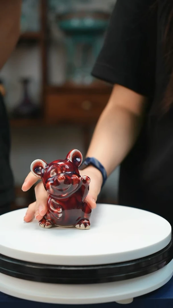 钧瓷 福利生肖小老鼠摆件
