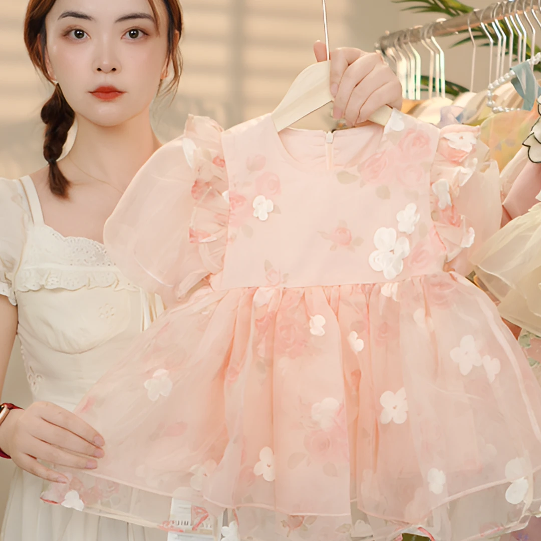【现货】女童无袖蓬蓬裙2025夏款女孩时尚洋气31111