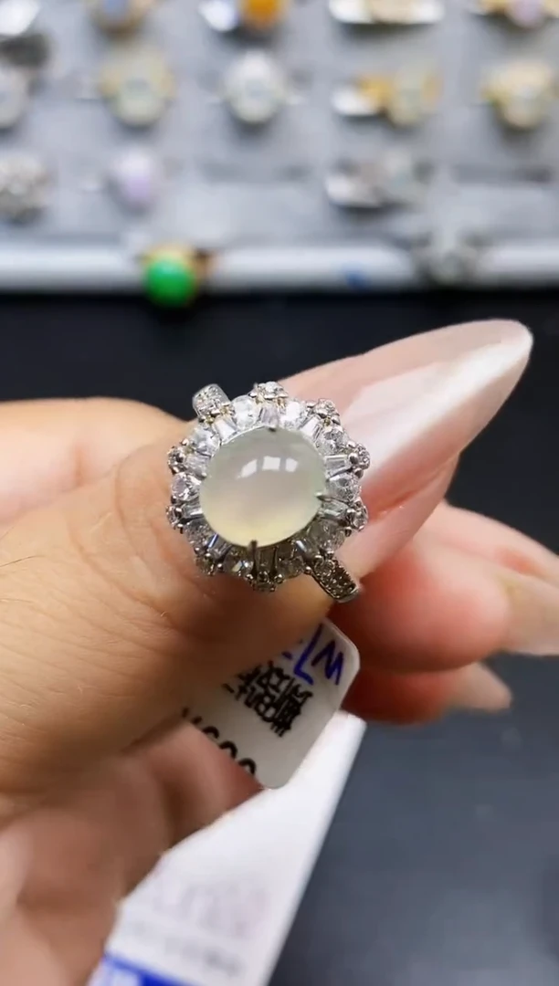 银S925镶嵌戒指翡翠2284