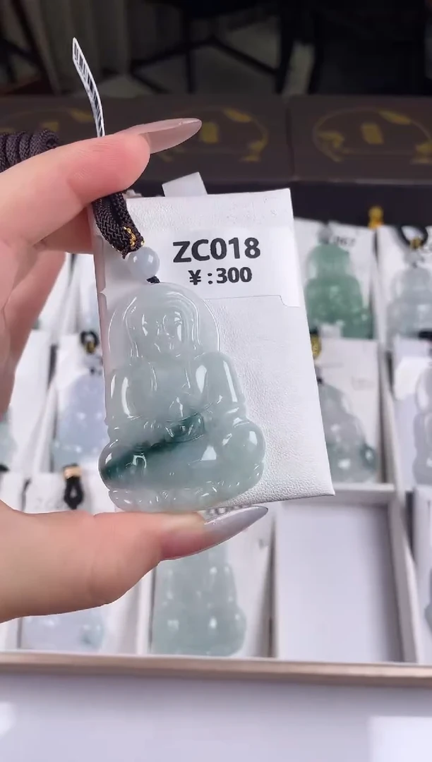 颈饰未镶嵌翡翠ZC018观音+孤品+送同款绳子