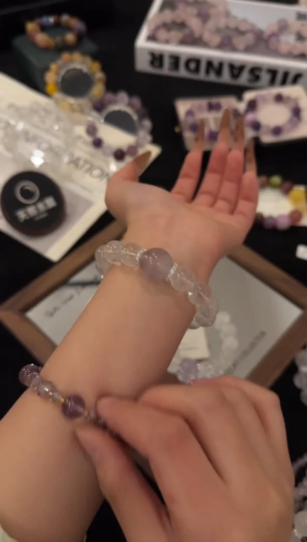 合金手链水晶碎钻紫葡萄x3567