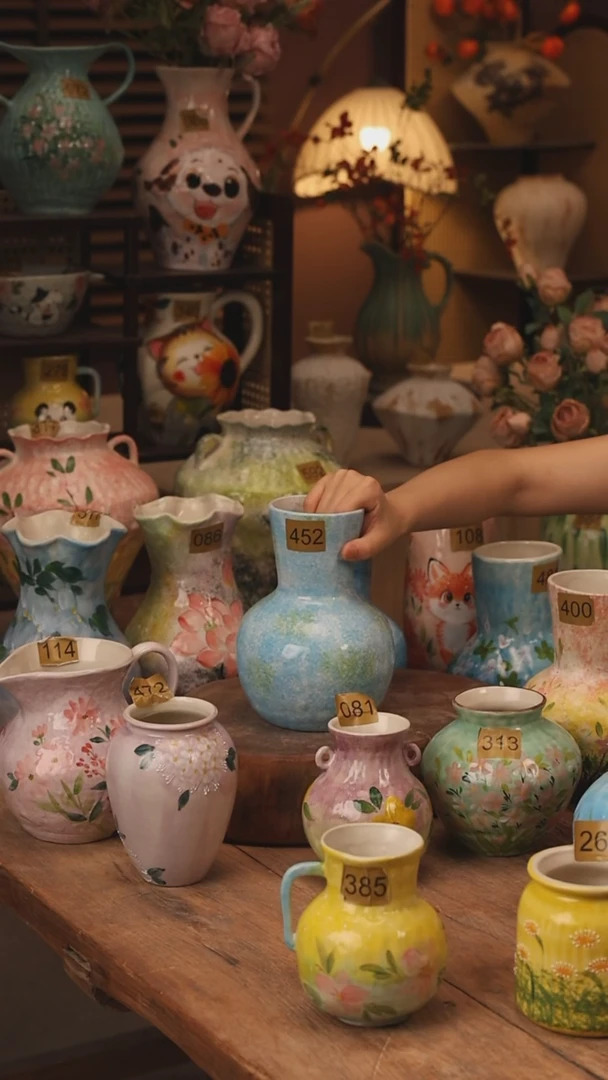 陶瓷景德镇设计师手作花器摆件侘寂风452