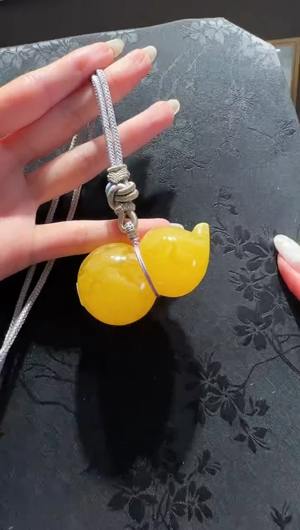 【闪购商品】琥珀颈饰未镶嵌蜜蜡葫芦项链编绳款