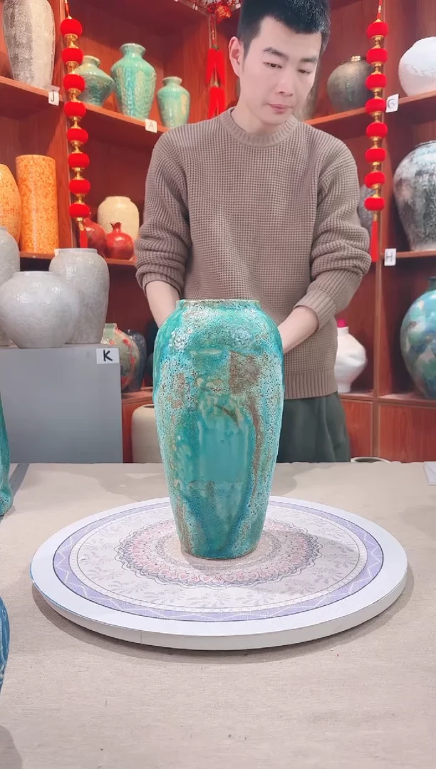 【闪购商品】瓶陶瓷花瓶 无花 草原绿大号