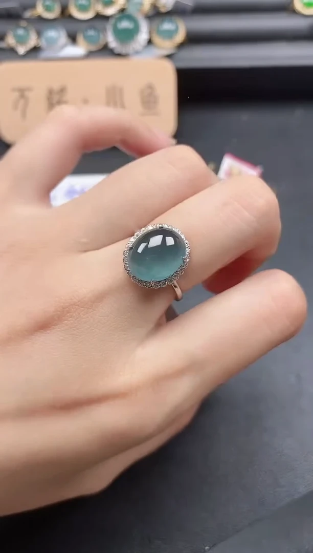 翡翠戒指银S925镶嵌51511