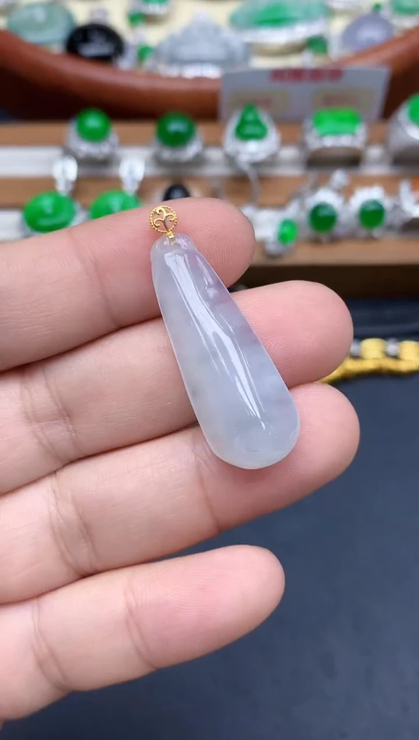 颈饰18K金镶嵌翡翠219-中国好珍宝