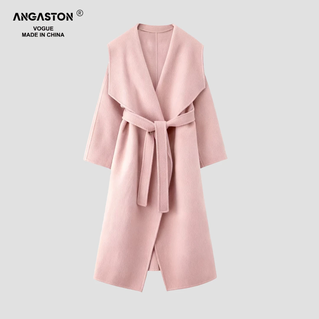 Roman 曼姐【天空之境】高定初剪100%澳洲羊毛加长版连帽大衣Y0433