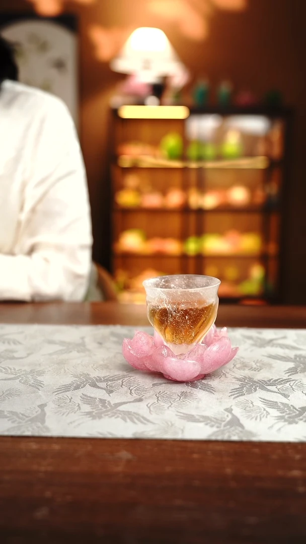 闪购莲语杯垫粉色+朝暮茶杯