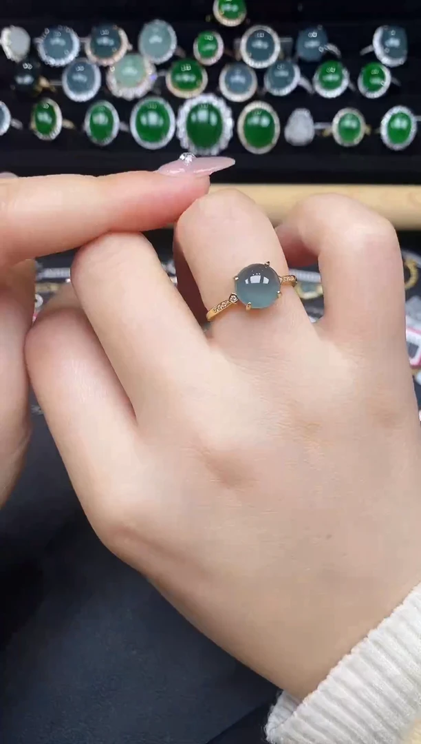 银S925镶嵌戒指翡翠32783