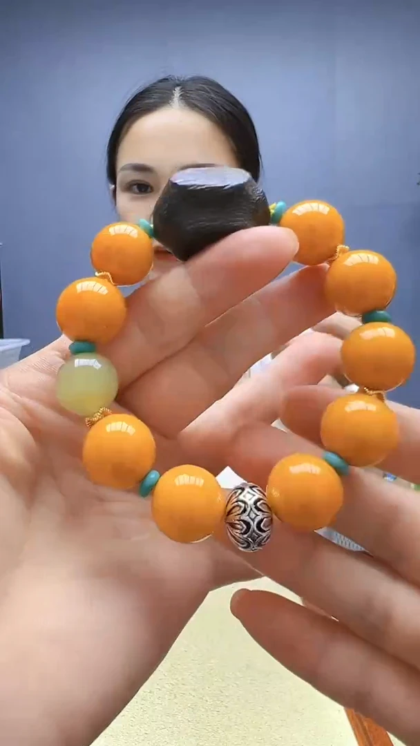 蜜蜡颈饰银S925镶嵌随昔diy颈饰