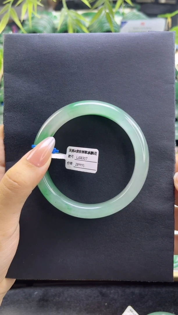 未镶嵌手镯石英质玉（非洲翠）08307 蓝标60圈