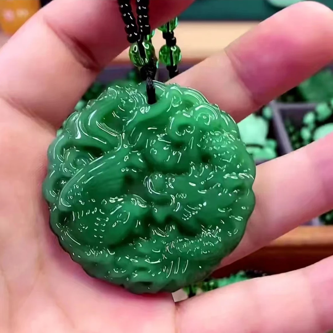 k时尚饰品深绿色龙凤呈祥