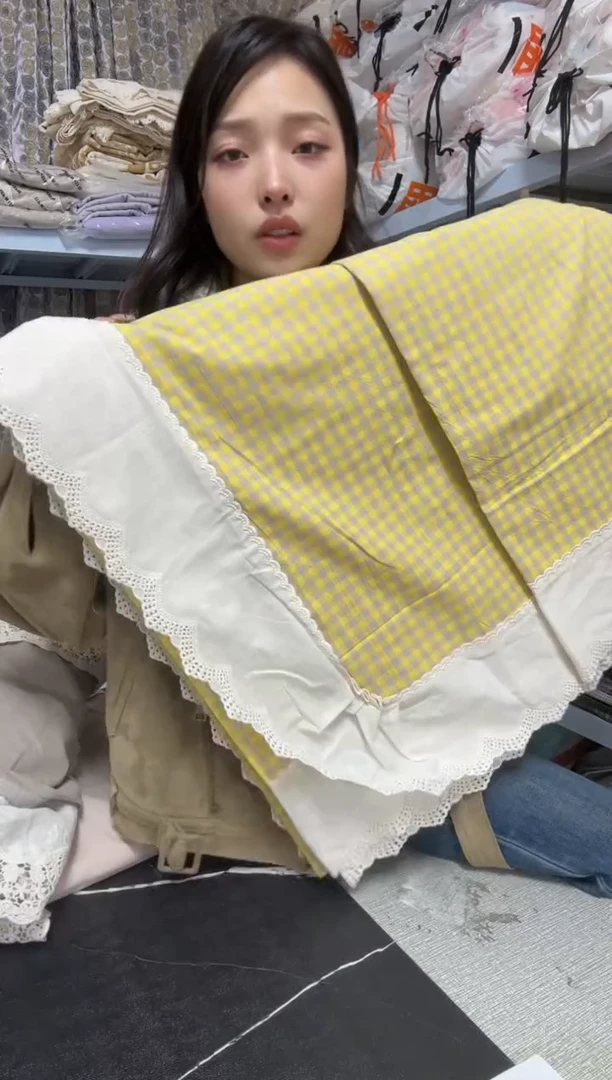 棉棉  法式 格子 床单