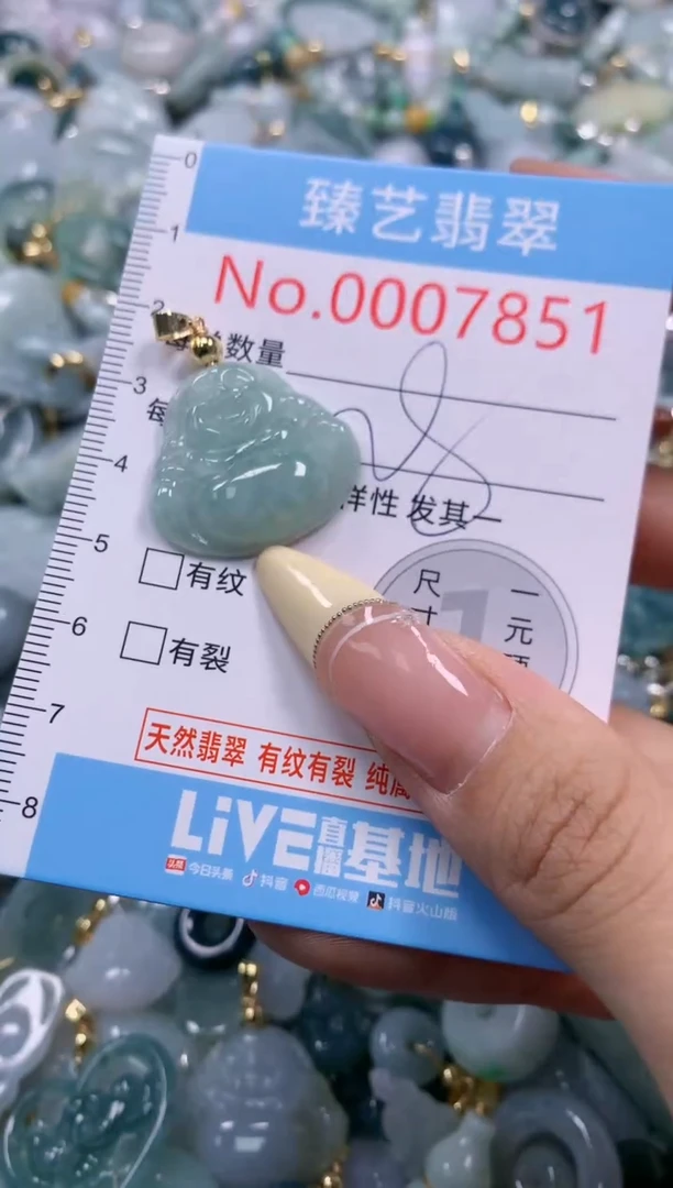 翡翠未镶嵌颈饰含绳0007851