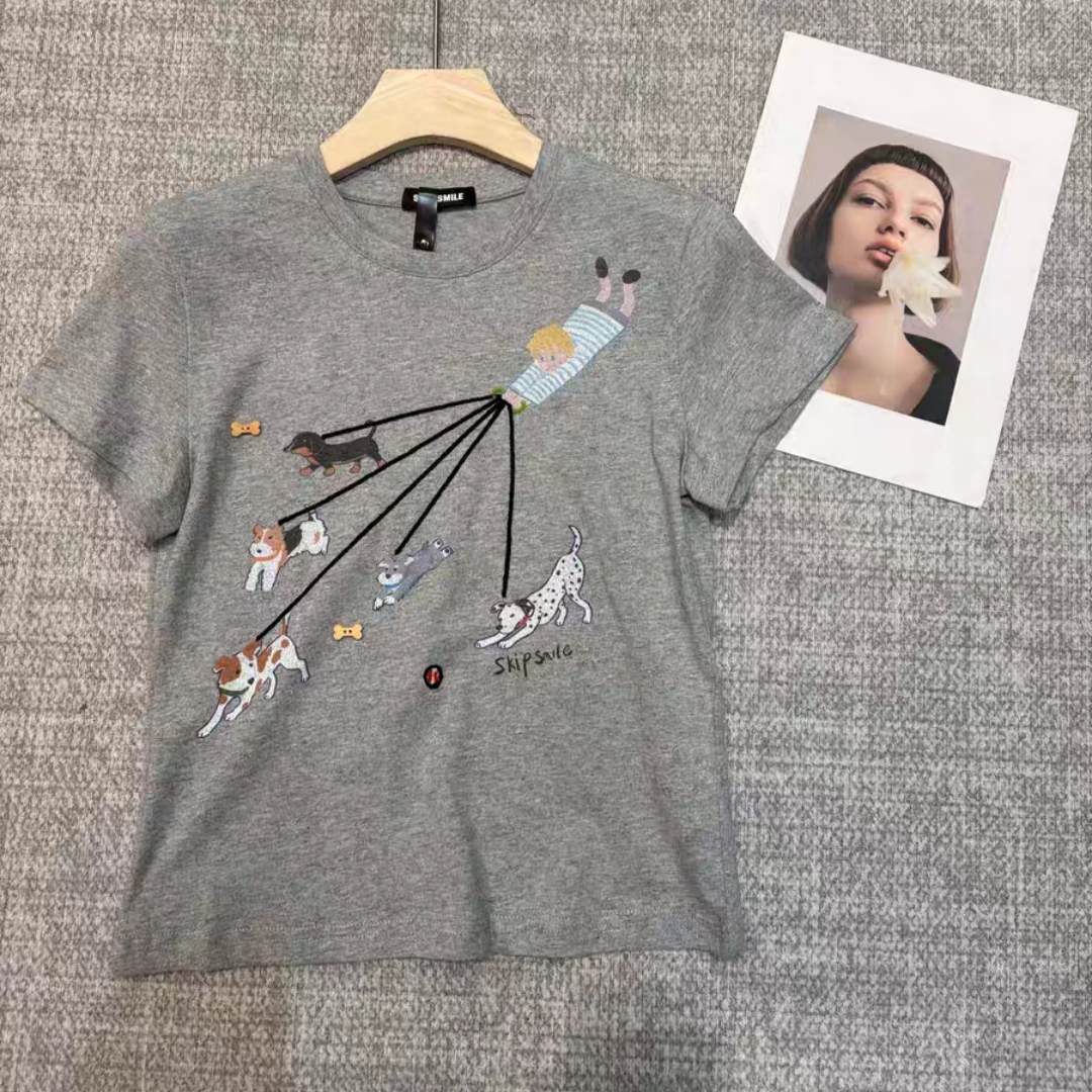 【济州岛】SKIP SMILE 摔倒牵引小狗短袖