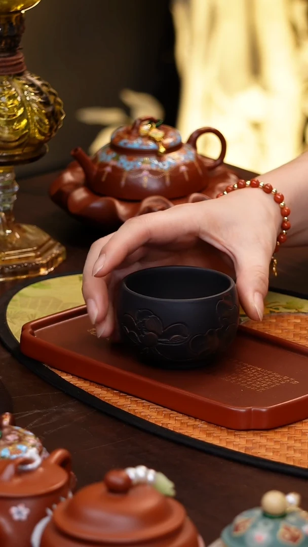 原矿紫砂手工朱泥杯子