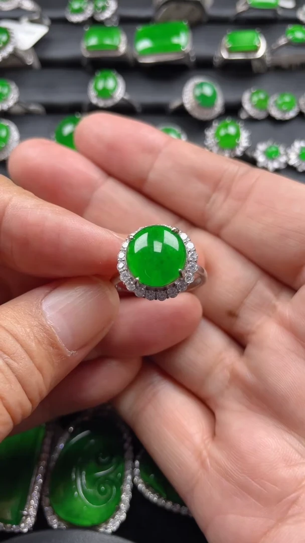 【闪购商品】翡翠戒指银S925镶嵌翡翠