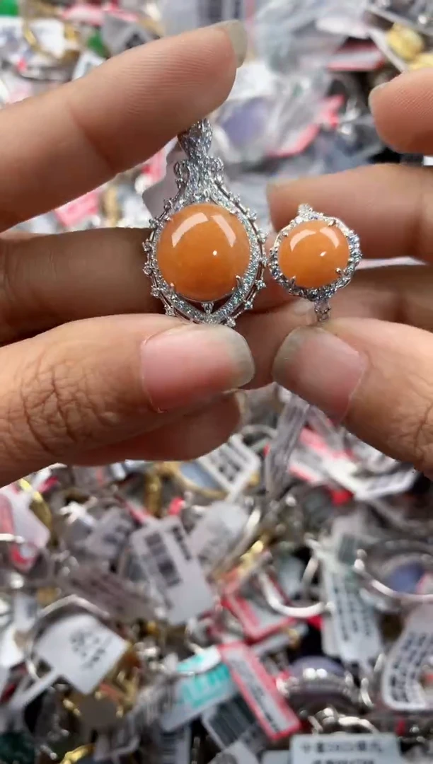 银S925镶嵌戒指翡翠141414----6