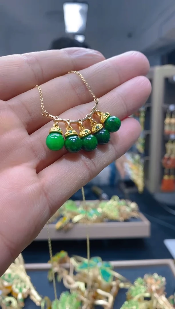 【闪购商品】翡翠耳饰合金51翡翠锁骨链