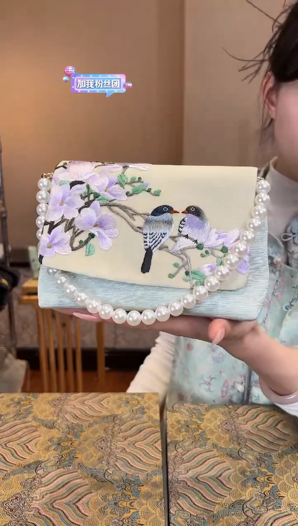 刺绣苏绣豆腐手工刺绣包包