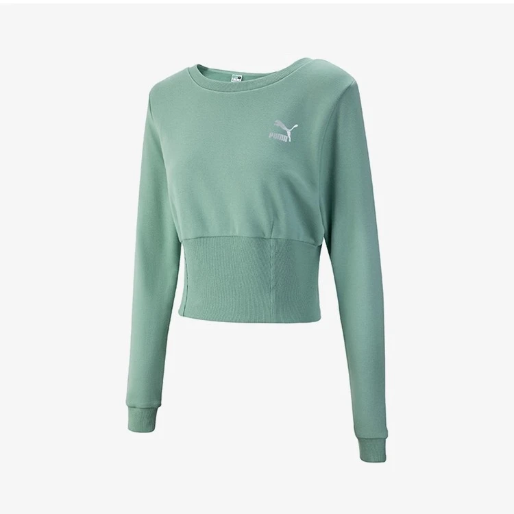 Puma/彪马运动休闲女士短款针织圆领套头卫衣538174-