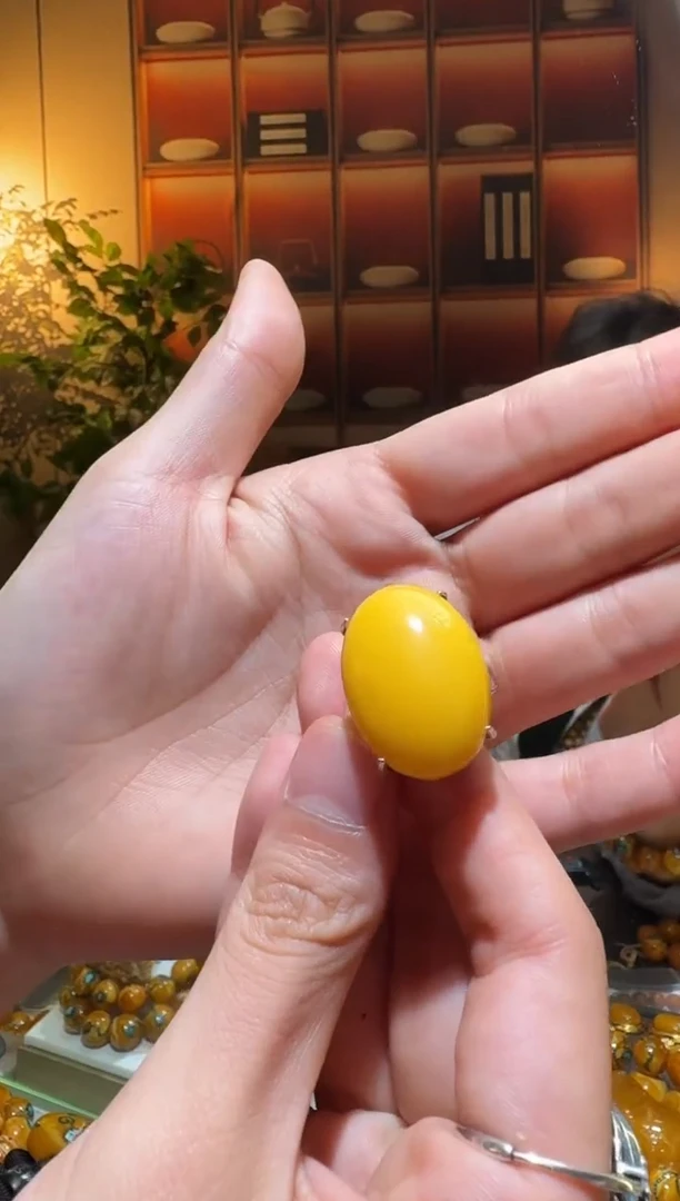 蜜蜡颈饰银S925镶嵌6822天然蜜蜡珠宝奇石