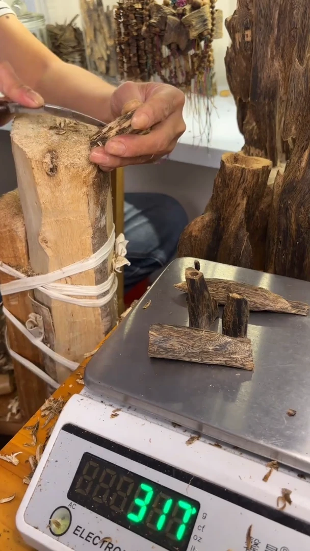 沉香木沉香碎屑奇楠虫漏31克