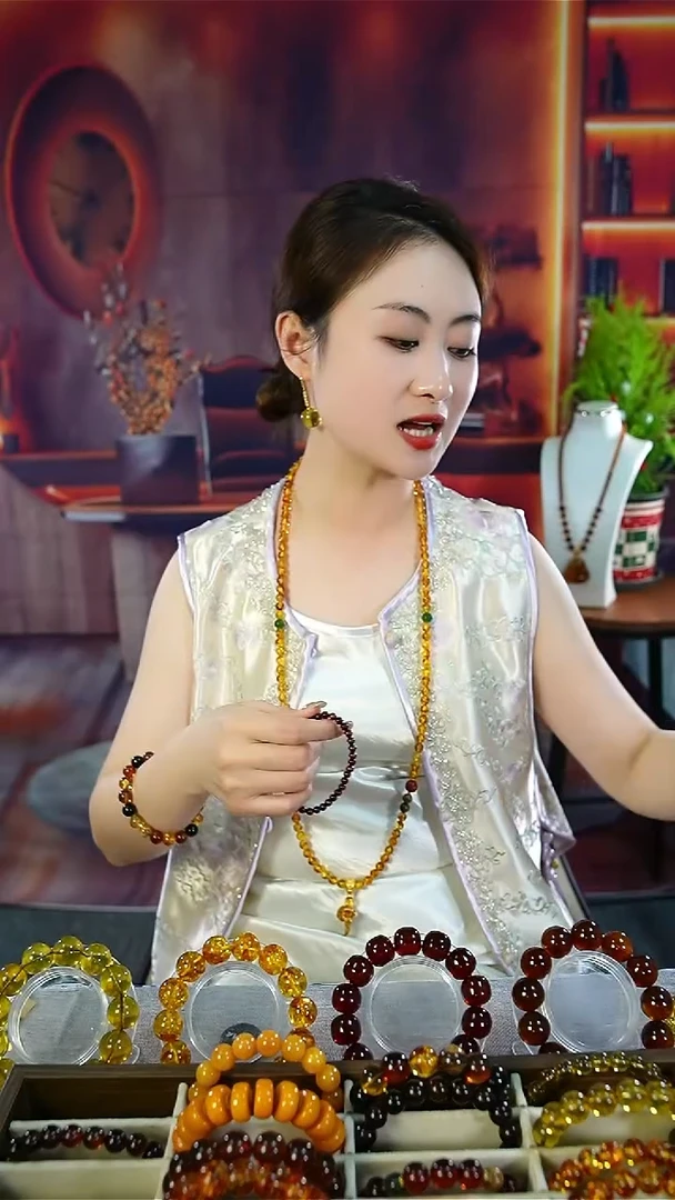 手链琥珀未镶嵌血珀药片切花珀随形珠