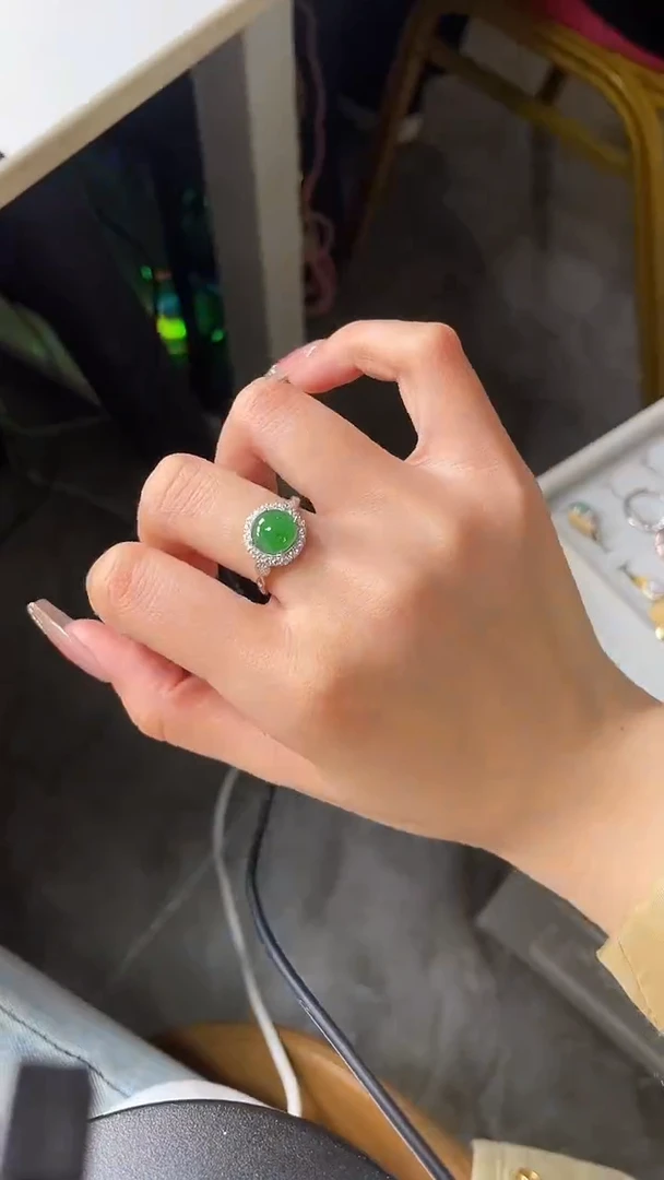 【闪购商品】翡翠戒指银S925镶嵌476457