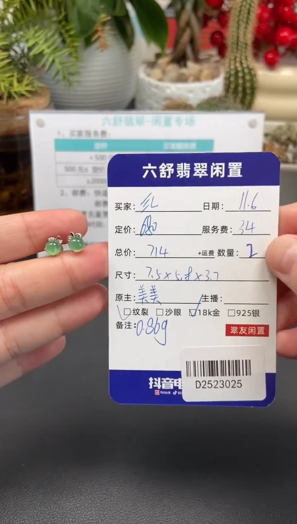 18K金镶嵌翡翠耳饰?****LD2523025