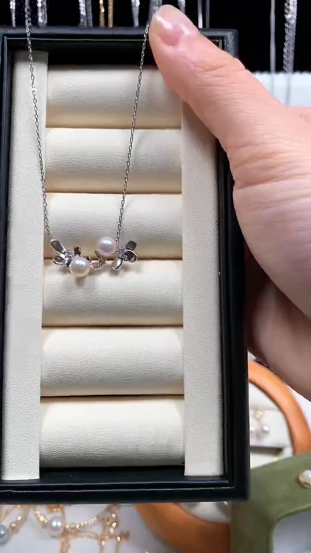 【闪购商品】海水珍珠颈饰银S925镶嵌海水珍珠双珠套链