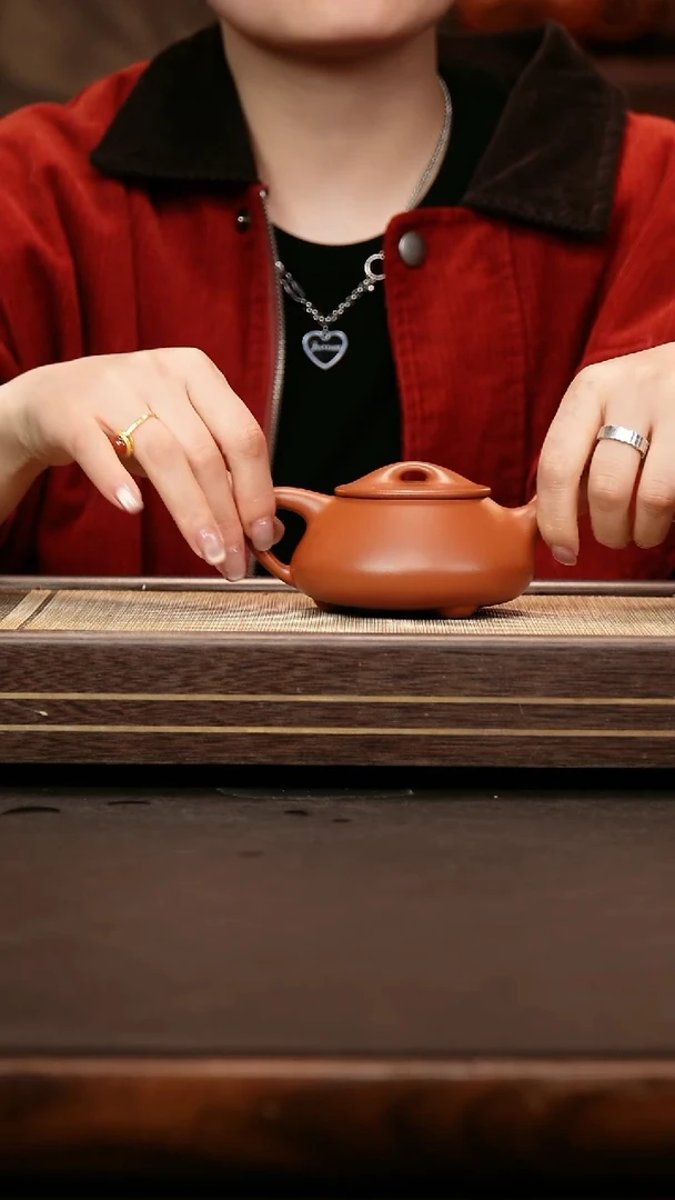 茶壶紫砂小煤窑朱泥 石瓢 微瑕