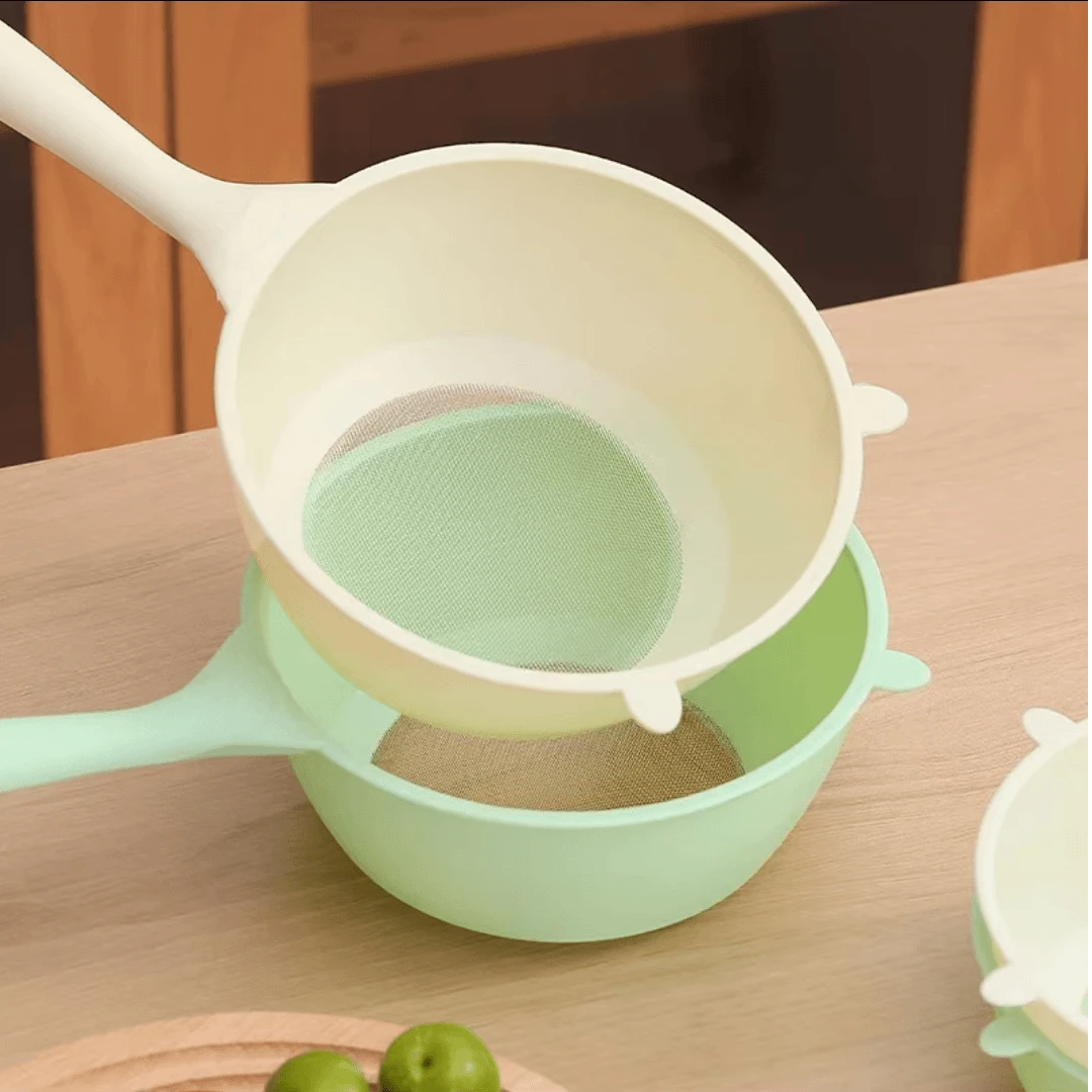 小熊多功能沥水勺家用过滤网豆浆茶叶渣淘米过滤勺漏网面粉筛子