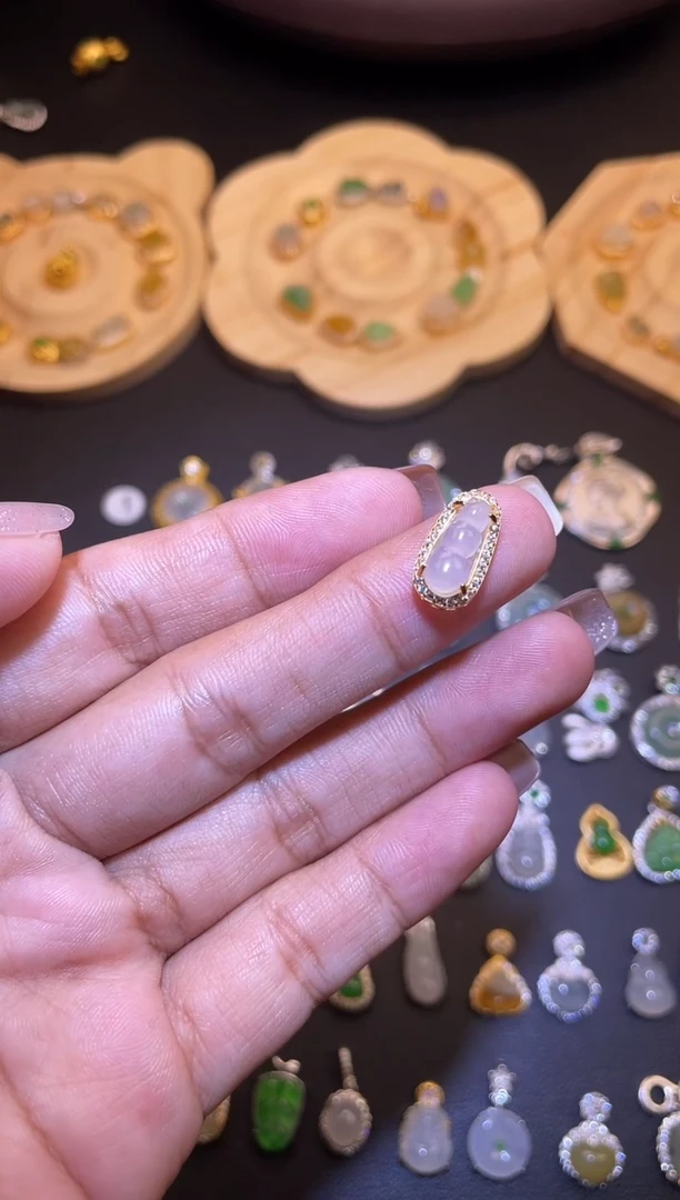 吊坠(不含链)银S925镶嵌翡翠1