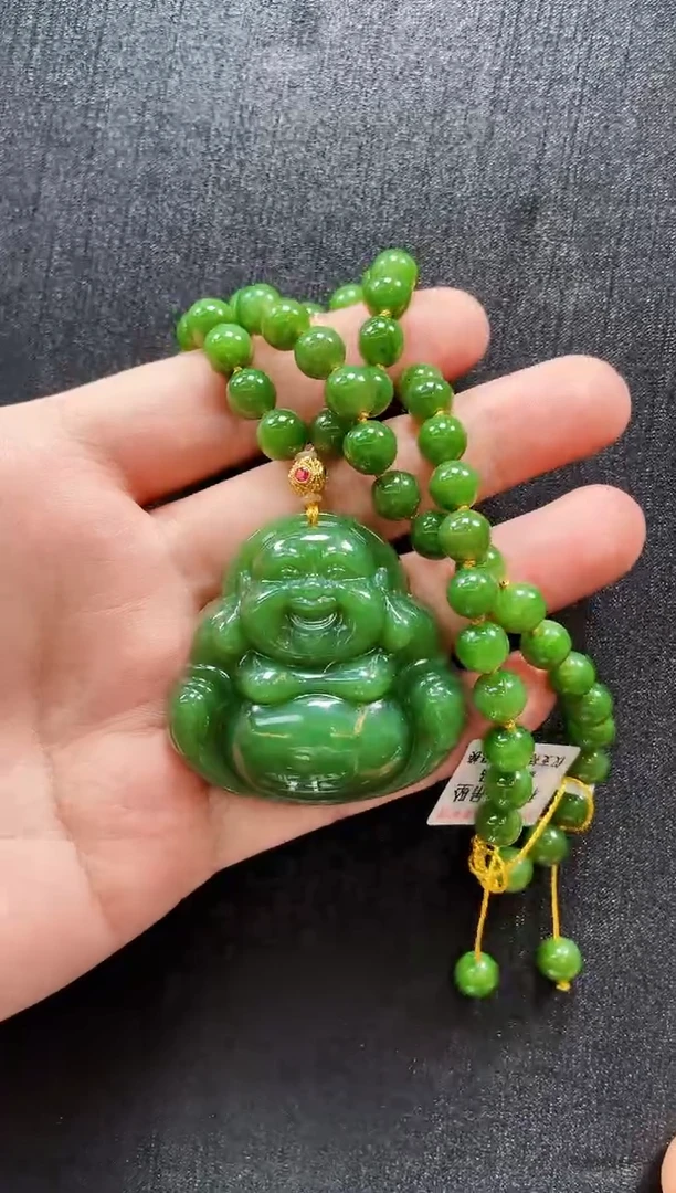 和田玉18K金镶嵌套链多样性发一