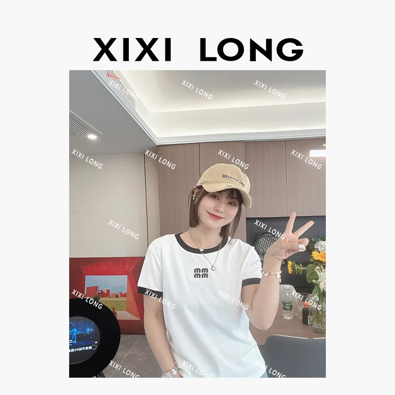 【大喜】时尚百搭气质显瘦女字母刺绣短袖T恤SS26031