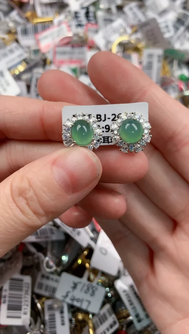 银S925镶嵌戒指翡翠101010---7