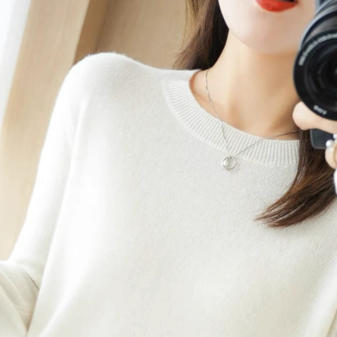 反季清仓针织衫女圆领羊毛衫春季宽松毛衣长袖大码内搭打底衫