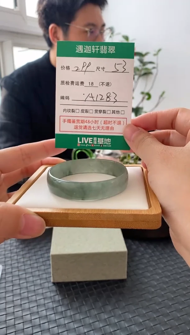 未镶嵌手镯翡翠A1283 圈口53
