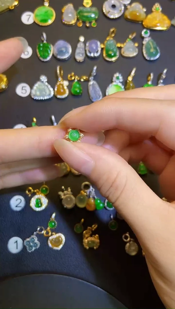 吊坠(不含链)银S925镶嵌翡翠1