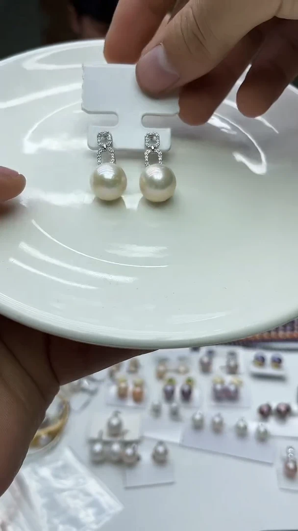 未镶嵌耳坠淡水珍珠白色系耳坠