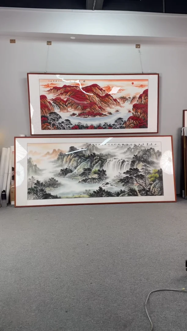 国画山为翠浪涌278*118纯手绘国画